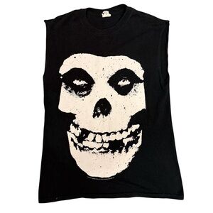 MISFITS Vintage Y2K Sleeveless T-Shirt - Black w/ Whote Graphics Circa 2011